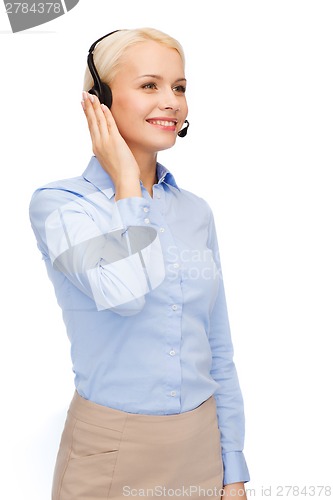 Image of friendly female helpline operator