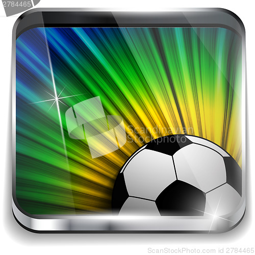 Image of Brazil Flag with Soccer Ball Background