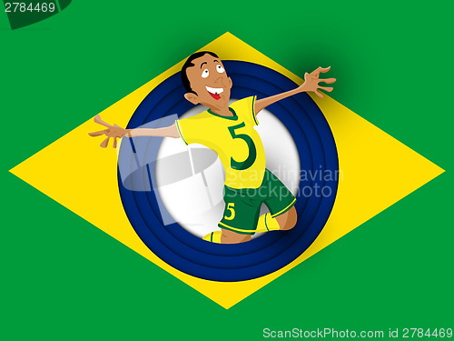 Image of Brazil Soccer Player with Uniform