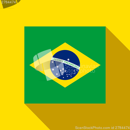 Image of Brazil 2014 Flat Icon with Brazilian Flag