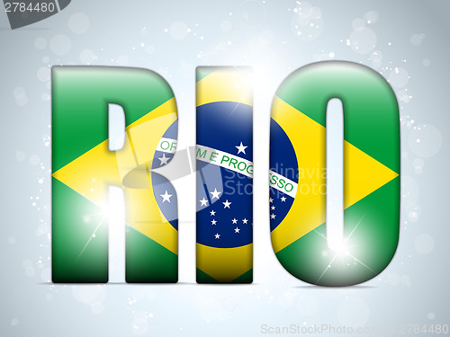 Image of Brasil 2014 Letters with Brazilian Flag