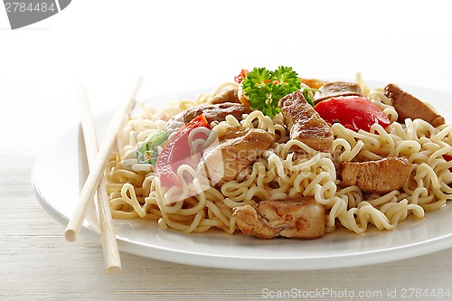 Image of noodles with chicken