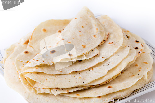 Image of Homemade wheat tortilla pile