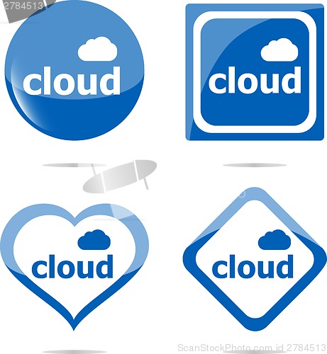 Image of stickers label set business tag with cloud word