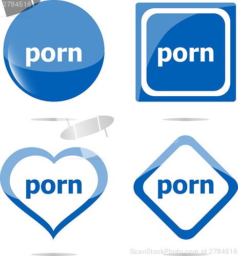 Image of porn stickers set isolated on white, icon button