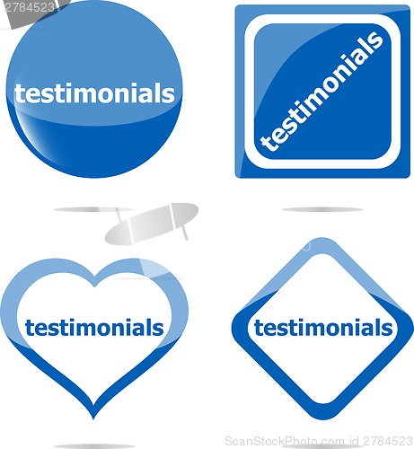 Image of stickers label set business tag with testimonials word