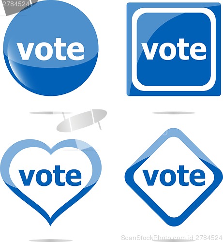 Image of vote stickers set isolated on white, icon button