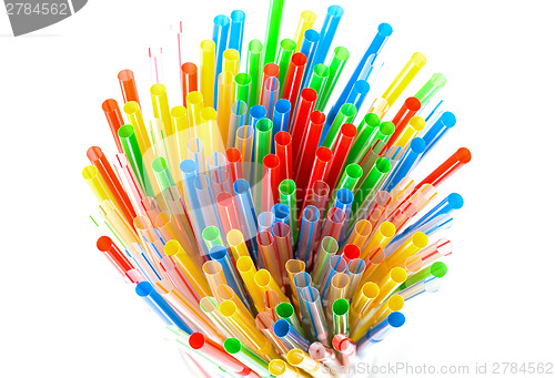 Image of Colored Plastic Drinking Straws