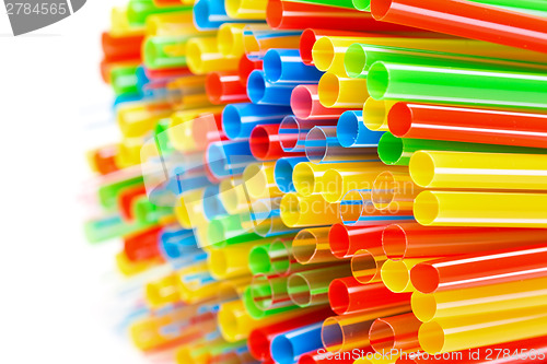 Image of Colored Plastic Drinking Straws