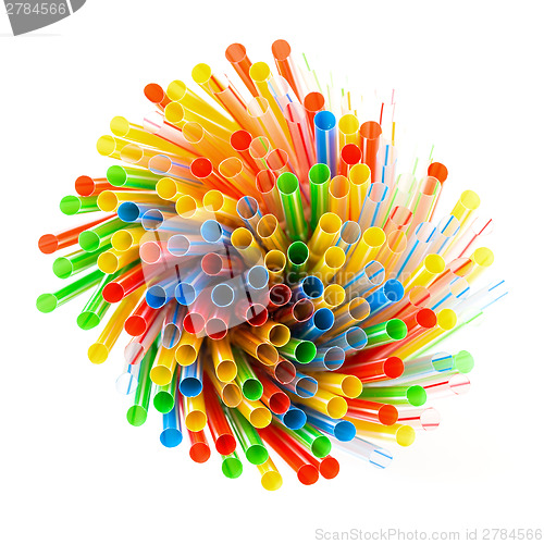 Image of Colored Plastic Drinking Straws