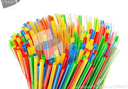 Image of Colored Plastic Drinking Straws