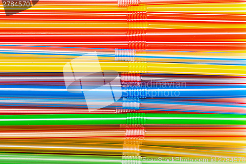 Image of Background of Colored Plastic Drinking Straws