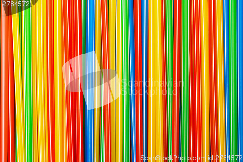 Image of Background of Colored Plastic Drinking Straws