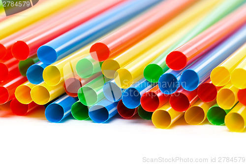 Image of Colored Plastic Drinking Straws