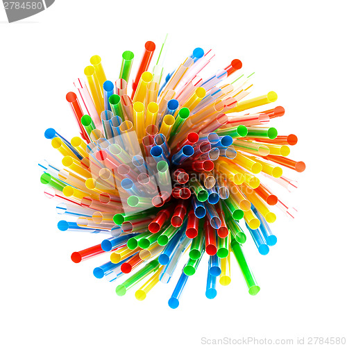 Image of Colored Plastic Drinking Straws