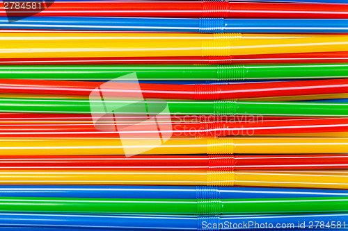 Image of Background of Colored Plastic Drinking Straws