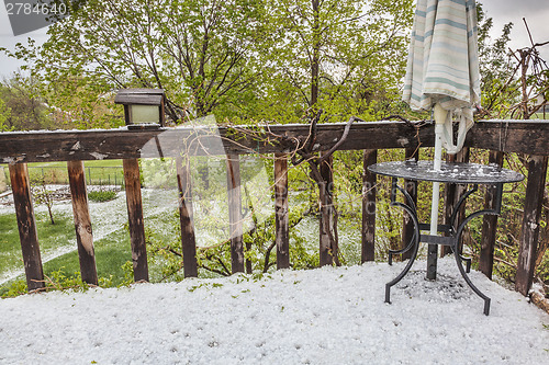 Image of hailstones afters pring storm 