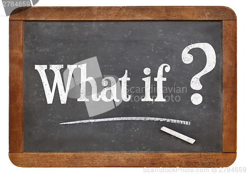 Image of What if question on blackboard