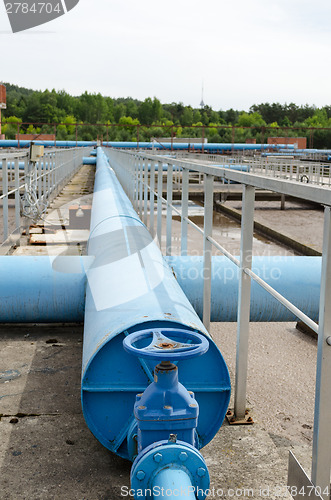 Image of stopcock tap pipes oxygen blow dirty bubble water 