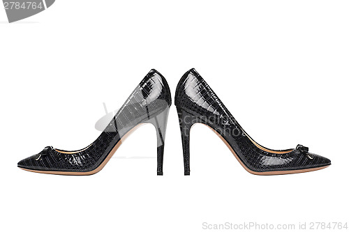 Image of Black high heel women shoes on white