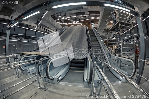 Image of Moving escalator in the business center