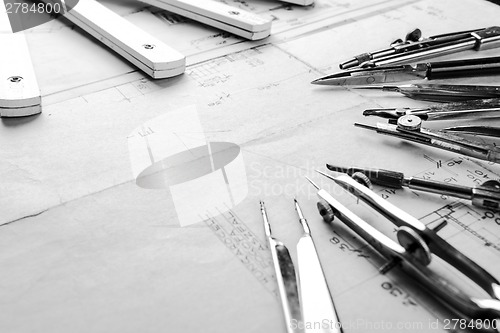 Image of Construction plans with accessories