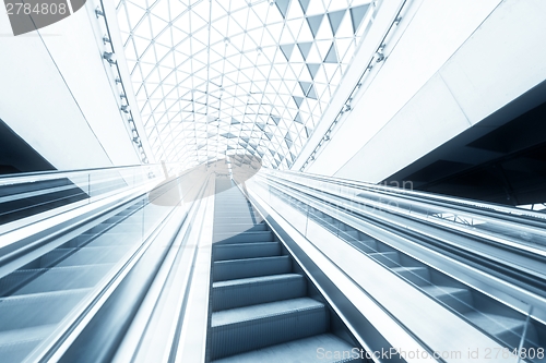 Image of Moving escalator in the business center