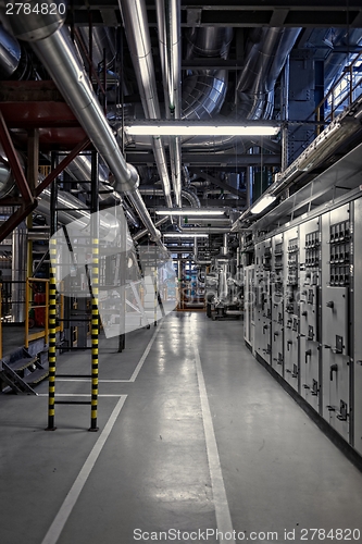 Image of Industrial pipes in a thermal power plant