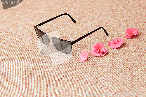 Image of brown Sunglasses on canvas