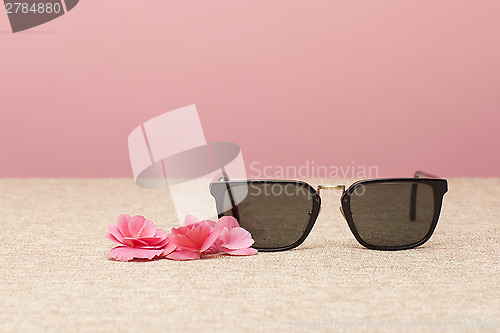 Image of brown Sunglasses on canvas