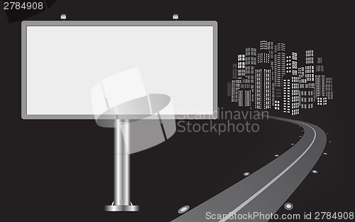 Image of Billboard with urban horizon