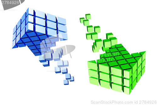 Image of Arrow icon made of cubes