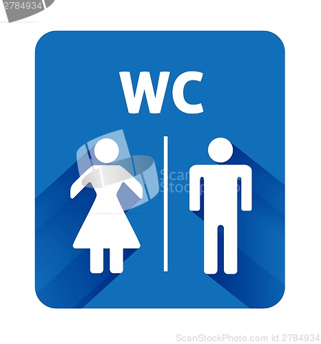 Image of WC sign icon. Toilet symbol. Male and Female toilet.