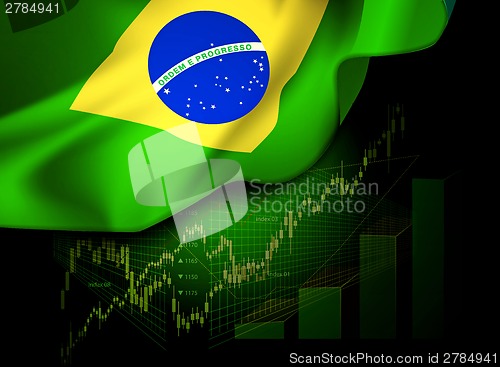 Image of Market Financial Data with flag of Brazil