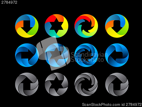 Image of Abstract color icon set