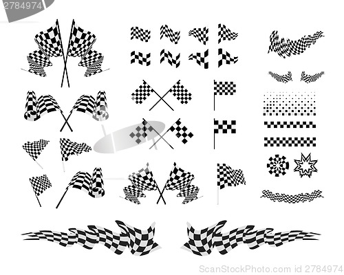 Image of Checkered Flags set illustration