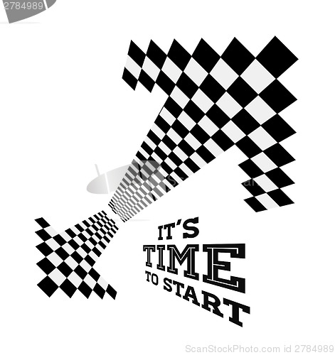 Image of Clock arrows in the form of checkered flag