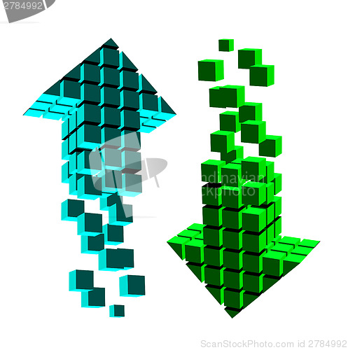 Image of Arrow icon made of cubes