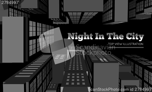 Image of Night in the city. Top view