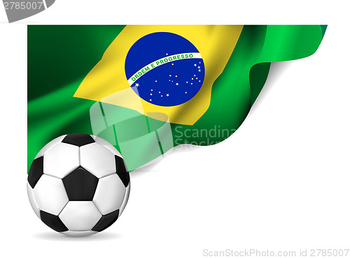 Image of Soccer ball with brasil flag