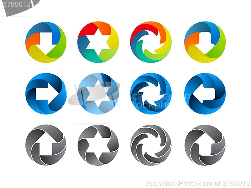 Image of Abstract color icon set