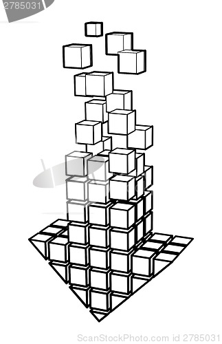 Image of Arrow icon made of cubes