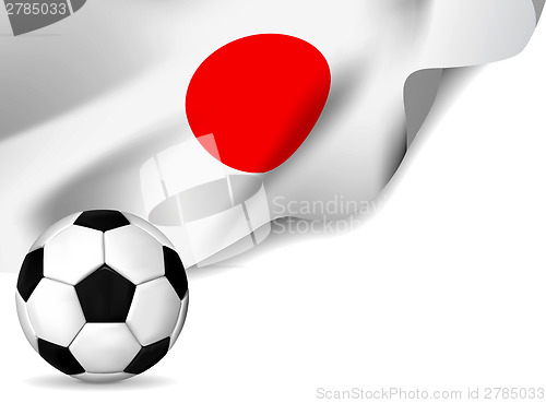 Image of Soccer ball with japan flag