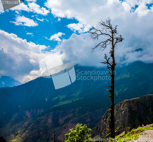 Image of India.Mountains and clouds.