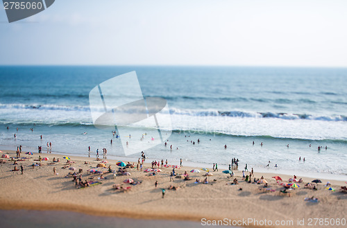 Image of Timelapse Beach on the Indian Ocean. India (tilt shift lens).