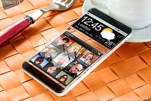 Image of Smartphone with a transparent display.