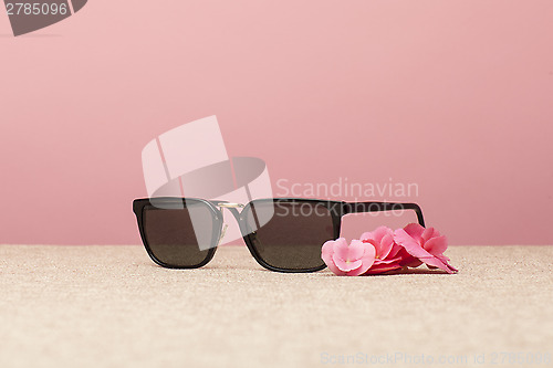 Image of brown Sunglasses on canvas