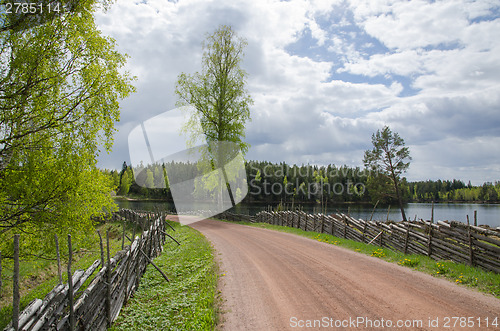 Image of Old gravel road by the lake