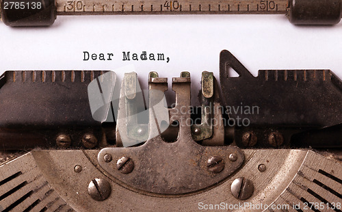 Image of Vintage inscription made by old typewriter