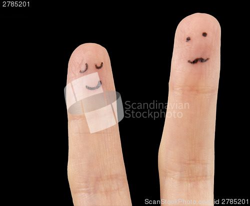 Image of White hand on black